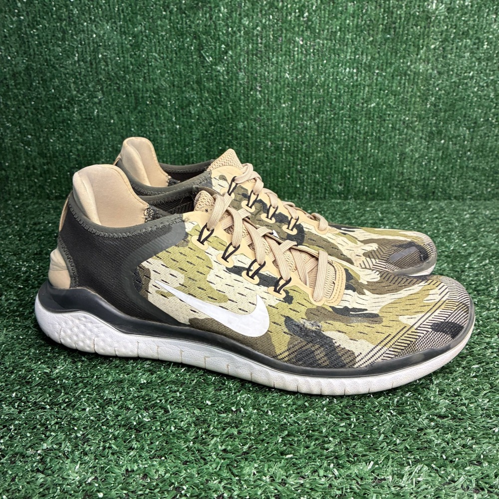 Nike Free RN 2018 GPX Sequoia Camo Lightweight Running Shoes Green Mens Size 11